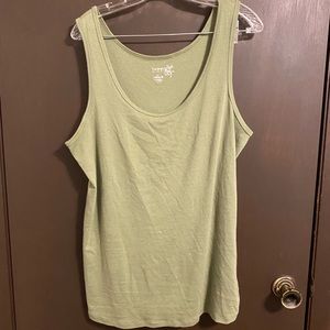 1X Plus Size Sage Green Tank Top